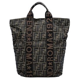 Borsa Shopping Fendi Zucca Canvas Roma 1925 Marrone Marrone