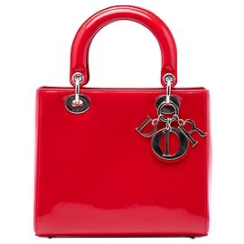 Bolso Lady Dior Medium de charol rojo Dior Roja