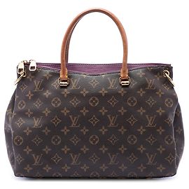 Bolsa Satchel Louis Vuitton Monogram Pallas MM Castanha Marrom
