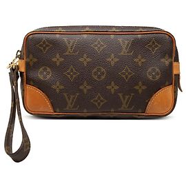 Louis Vuitton Monogram Marly Dragonne PM Clutch Bag Braun Braun
