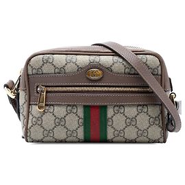 Bolsa Tiracolo Gucci Mini GG Supreme Web Ophidia Bege Bege