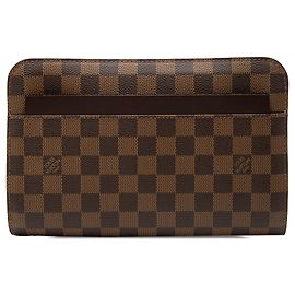 Bolsa Clutch Louis Vuitton Damier Ebene Saint Louis Castanha Marrom