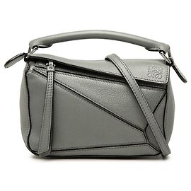 Mini Bolsa Puzzle LOEWE em pele de vitelo cinza Cinza