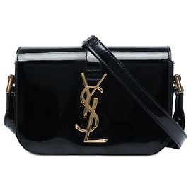 Borsa a tracolla Saint Laurent Small Patent Monogram Universite Nera Nero