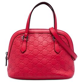 Bolso Satchel Dome Guccissima Gucci Medium Rojo Roja