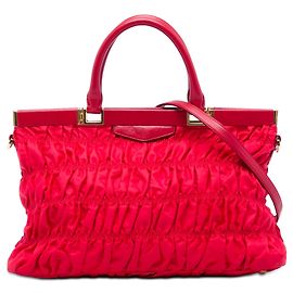 Bolso de mano Prada Tessuto Gaufre rojo con estructura Roja