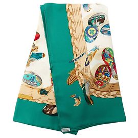 Lenço de seda Hermès Couvee d Hermes Verde 90 Verde