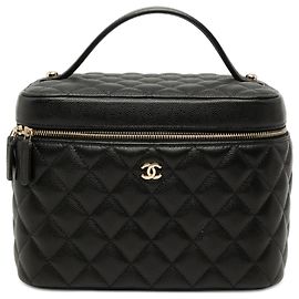 Neceser Chanel Medium CC Quilted Caviar Negro Negro