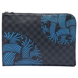 Louis Vuitton Christopher Nemeth Damier Graphite Pochette Jour GM Clutch Bag schwarz Schwarz