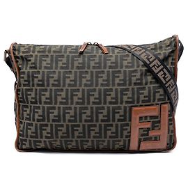 Borsa a tracolla Fendi Zucca Canvas marrone Marrone