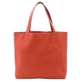 Sac Tote Orange Hermès Clemence Double Sens 36 Orange