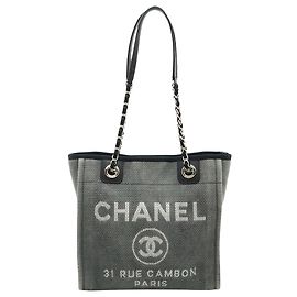Mini Cabas Deauville Chanel en toile gris Gris