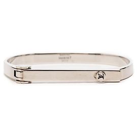 Brazalete Louis Vuitton en plata con cierre de bisagra de latón Plata