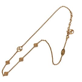 Collier complet Louis Vuitton plaqué or motif fleur Doré