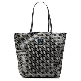 Tote Fendi Zucchino Canvas Cinza Cinza