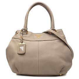 Borsa Tote Satchel aperta convertibile Prada Vitello Daino marrone Marrone