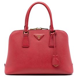 Borsa Satchel Prada Medium Saffiano Lux Promenade Rossa Rosso
