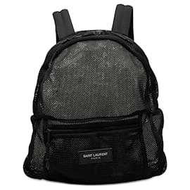 Black Saint Laurent Mesh Backpack Black