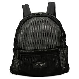 Schwarzer Saint Laurent Mesh-Rucksack Schwarz