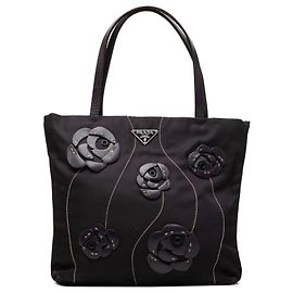 Sac cabas Prada Rosette en Tessuto noir Noir