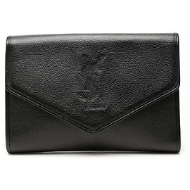 Clutch Envelope Saint Laurent Grain de Poudre preta Preto