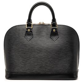 Black Louis Vuitton Epi Alma PM Handbag Black
