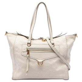 Bolsa Satchel Louis Vuitton Monogram Empreinte Lumineuse PM Bege Bege