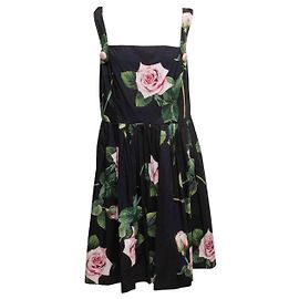 Robe courte Dolce & Gabbana imprimée roses Noir & Multicolor Taille IT 52 Noir