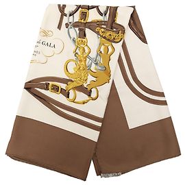 Hermès Brides de Gala Seidentuch Braun 90 Braun
