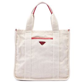 Bolso Shopping Prada de lona Canapa Mistolino marrón Castaño