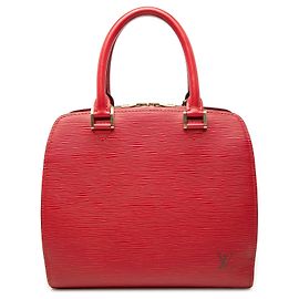Red Louis Vuitton Epi Sablons Handbag Red