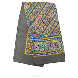 Lenço de seda Hermès Qalamdan Cinza 90 Cinza