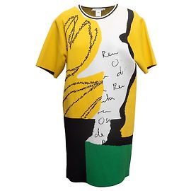 Robe T-shirt en maille graphique Oscar de la Renta Jaune & Multicolore Taille US XL Jaune