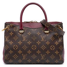Bolsa Satchel Louis Vuitton Monogram Pallas BB Castanha Marrom