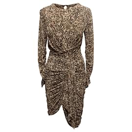 Vestido de manga comprida com estampado de leopardo Isabel Marant Tan & Multicolor Tamanho FR 38 Camelo