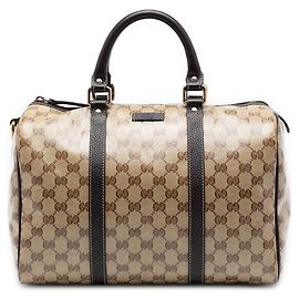 Bolsa Boston Gucci Medium GG Crystal Joy Bege Bege
