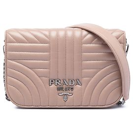 Bolsa Crossbody Prada Mini Soft Calf Impunture Diagramme Bege Bege