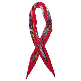 Lenço de seda plissado vermelho Hermès Parmi Les Fleurs Je Compte Les Heures Vermelho
