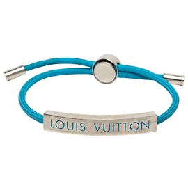 Bracciale LV Space in nylon e ottone blu Louis Vuitton Blu