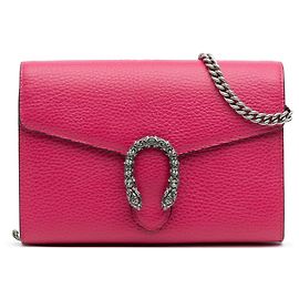 Bolsa Tiracolo Gucci Mini Dionysus Wallet on Chain em couro rosa Rosa
