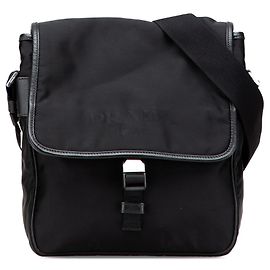 Bolsa Messenger Prada Tessuto com fivela preta Preto