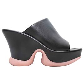 Stella Mc Cartney Black & Pink Stella McCartney Shroom Vegan Leather Sandals Size 39.5 Black