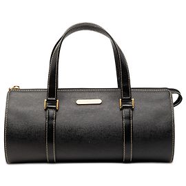 Black Burberry Leather Handbag Black