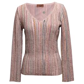 Pull à sequins rayé Missoni Rose clair & Multicolore Taille IT 46 Rose