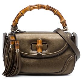 Bolsa New Bamboo em couro marrom Gucci Medium Marrom