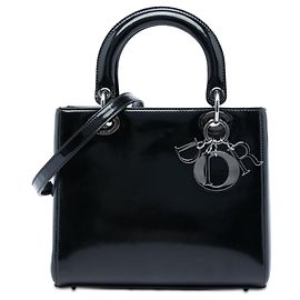 Bolso Lady Dior Medium de charol negro Negro