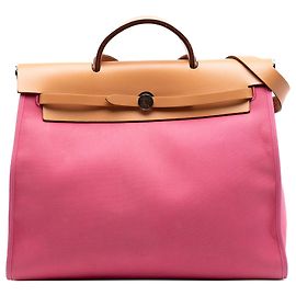 Bolsa Hermès Toile Herbag Zip 39 Rosa Rosa