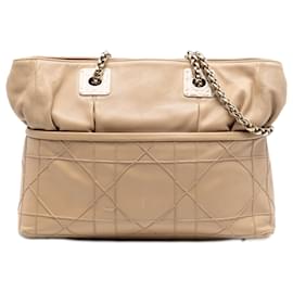 Bolso Tote de cadena Granville en piel de cordero Cannage Dior Tan Camello