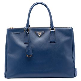Sac cabas satchel Prada Large Saffiano Lux Galleria Double Zip Bleu Bleu