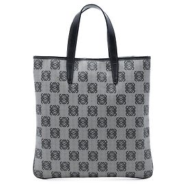 Gray LOEWE Anagram Coated Canvas Tote Grey